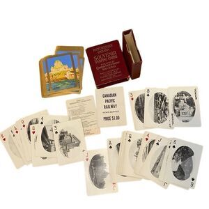 Canadian Pacific Railway Souvenir Playing Cards Picturesque Canada rare complete